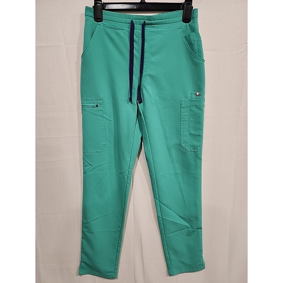 Figs Pants - Figs Technical Collection Scrub Pants Womens XS, Teal Green, Pockets, Drawstring